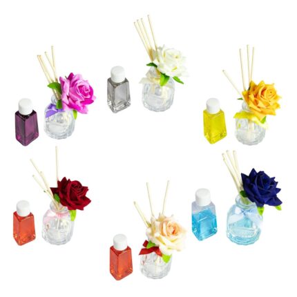 Difusores de Varillas con Rosa Decorativa - Colección Aromática Ziko Capacidad: 40ml