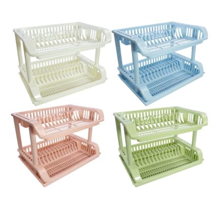 Escurridor de platos de doble capa - 48cm x 33cm x 15cm