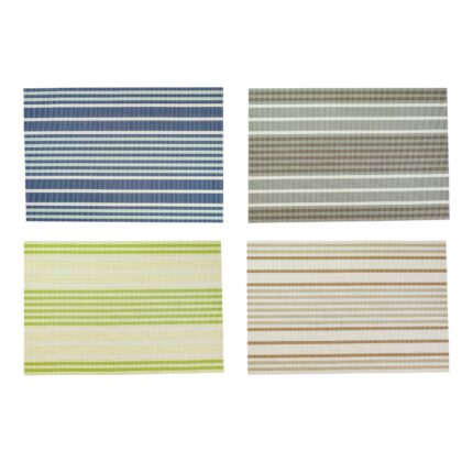 Set de 6 Manteles Individuales Rayados Textil - 30x45cm