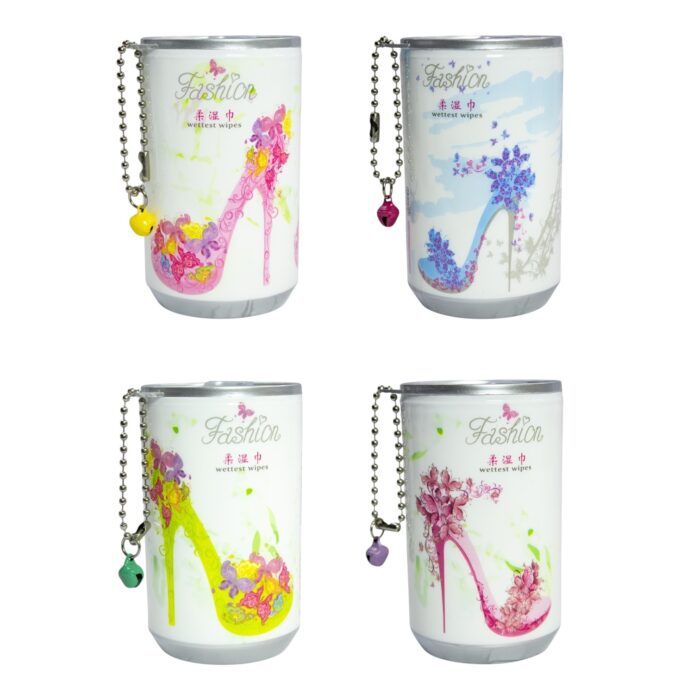 Toallitas húmedas portátiles fashion envase metálico 8x5cm - Imagen 1