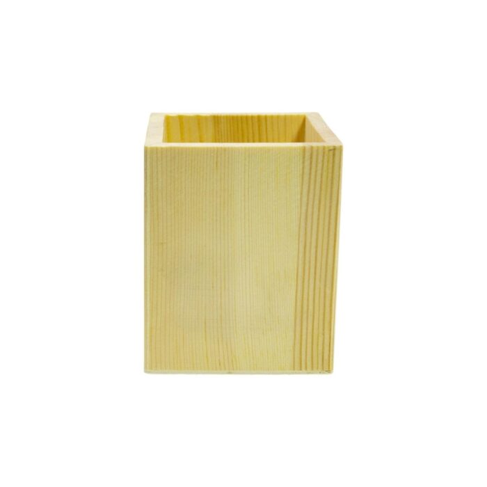 65666767 Portalápices de madera cuadrado 8x8x10cm - Imagen 3
