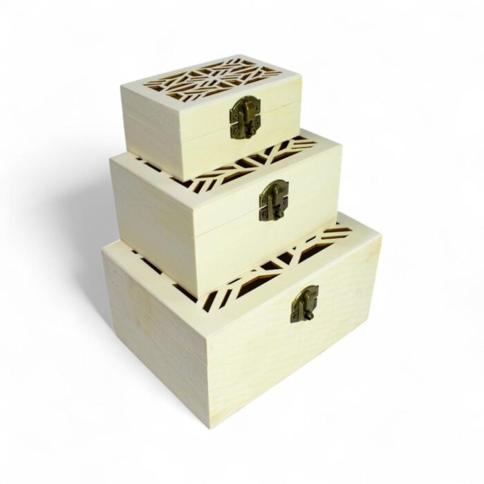 65666793 Set de tres piezas de caja de madera 18x13x9cm - Imagen 1