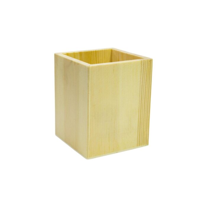 65666766 Portalápices de madera cuadrado 8x8x10cm - Imagen 2