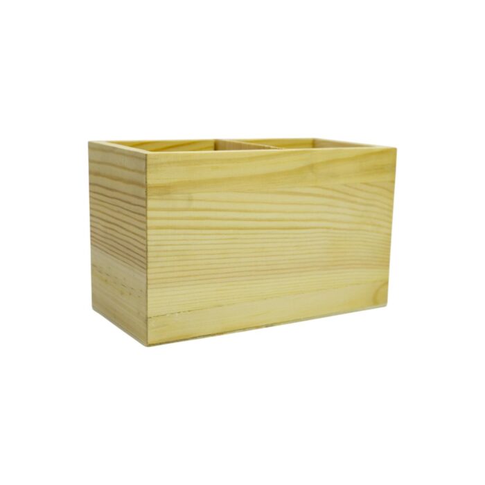 Portalápices dobles de madera 16x8x10cm - Imagen 3