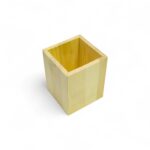 Portalápices de madera cuadrado 8x8x10cm