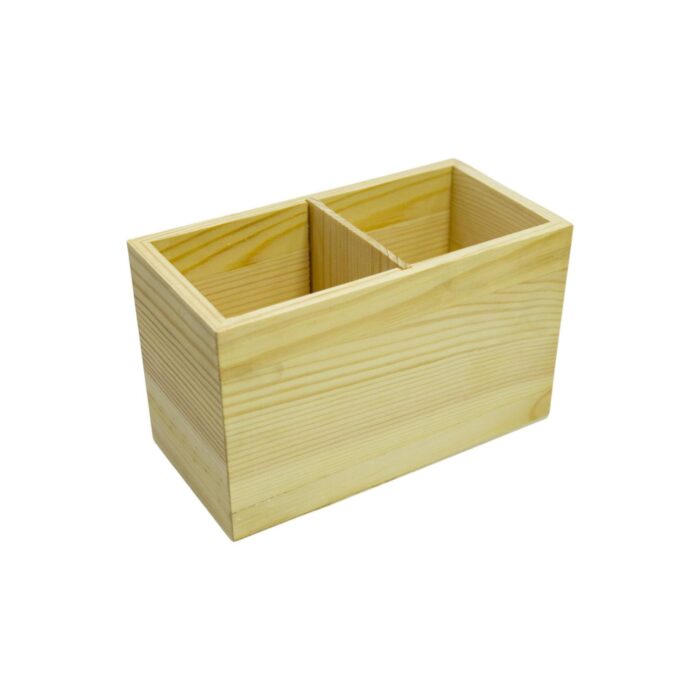 Portalápices dobles de madera 16x8x10cm - Imagen 2