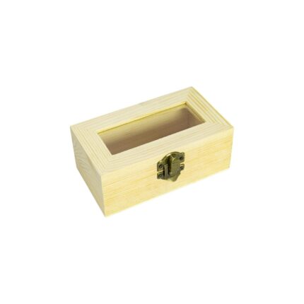 Caja de madera con ventana superior 12.5x7.2x5.2cm